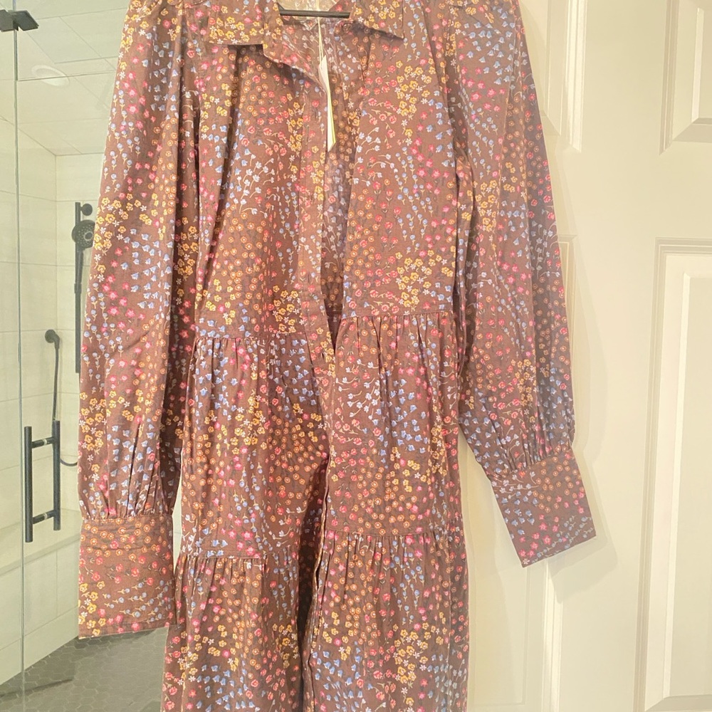 Summersalt Brown Floral Blouse